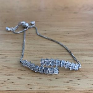 Sterling Silver Baby Bracelet with Rhinestones